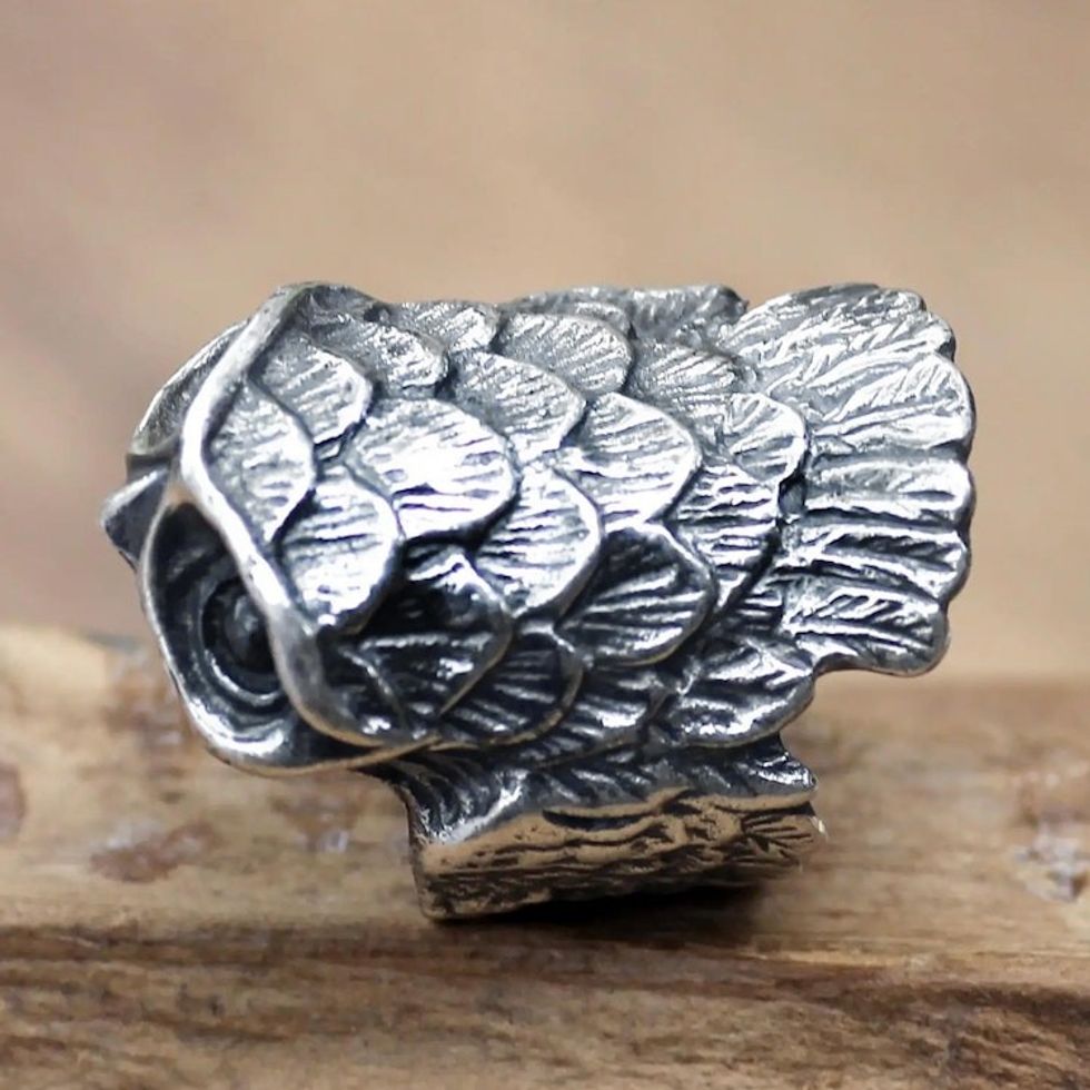 Sterling Silver Cocktail Ring 'Owl in Flight'