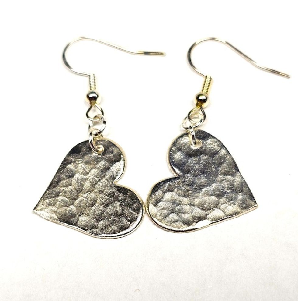 Sterling Silver Heart Dangle Earrings