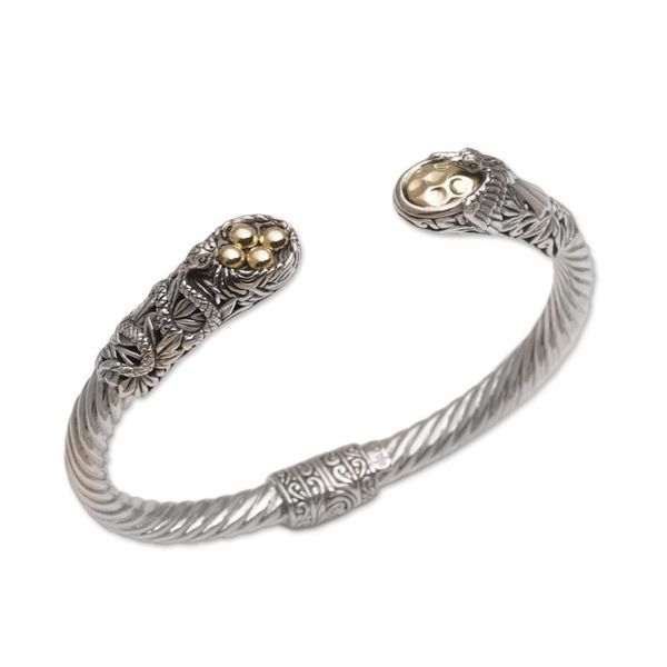 Alternate image for Gold Accent Animal-Themed Cuff Bracelet from Bali Fight for Survival