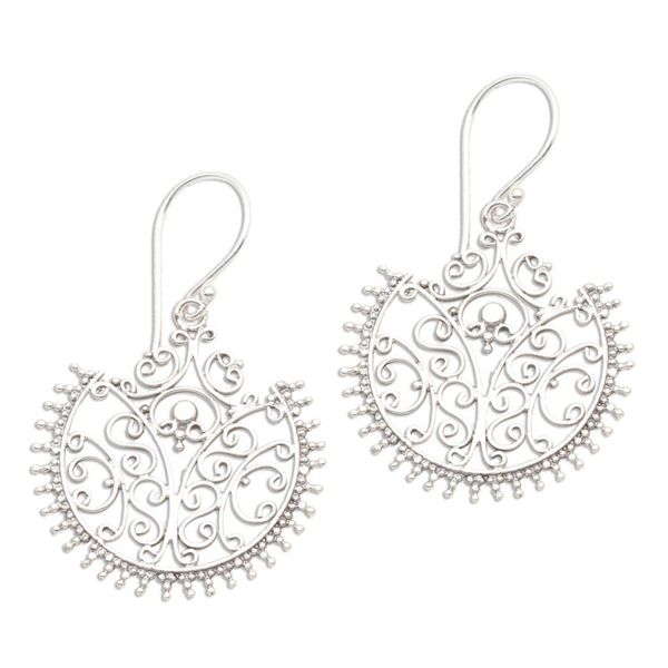Alternate image for Sterling Silver Dangle Earrings Lace Fan