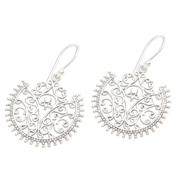 Alternate image for Sterling Silver Dangle Earrings Lace Fan