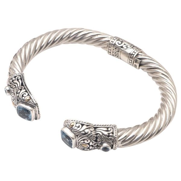 Alternate image for Gold-Accented Blue Topaz Cuff Bracelet Live in Hope