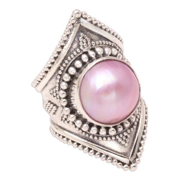 Alternate image for Pearl cocktail ring Glowing Rose