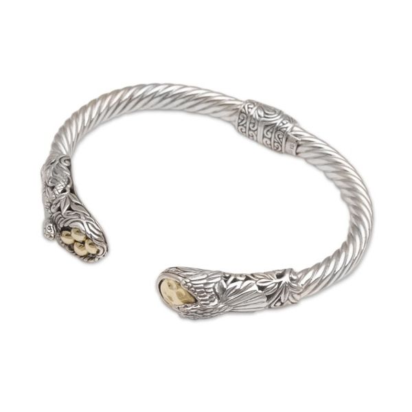 Alternate image for Gold Accent Animal-Themed Cuff Bracelet from Bali Fight for Survival