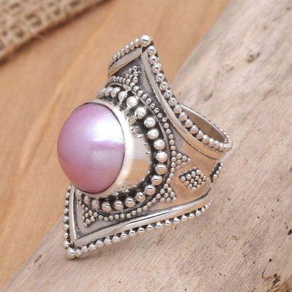Alternate image for Pearl cocktail ring Glowing Rose