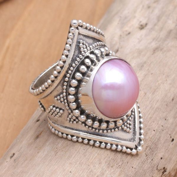 Alternate image for Pearl cocktail ring Glowing Rose