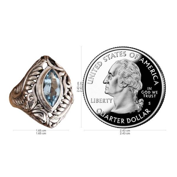 Alternate image for Blue topaz single stone ring Joyous Jungle