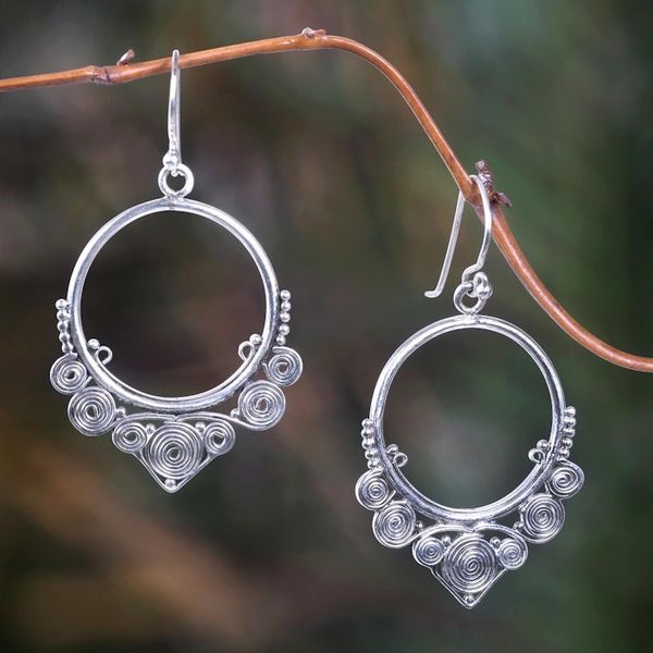 Alternate image for Sterling silver dangle earrings Life Cycles