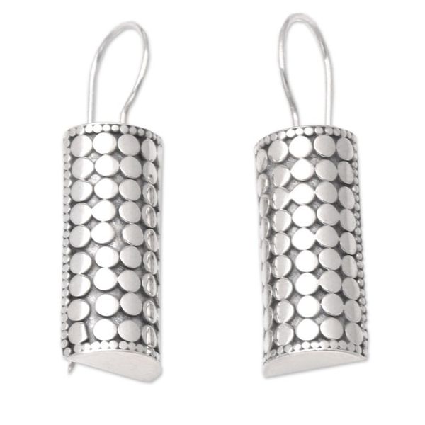Alternate image for Unique Sterling Silver Drop Earrings Moon Lantern