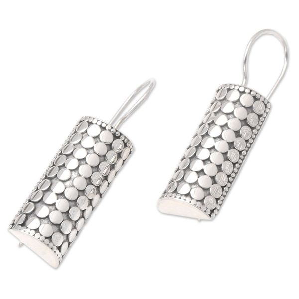Alternate image for Unique Sterling Silver Drop Earrings Moon Lantern