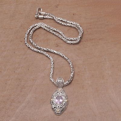 Alternate image for Gold Accented Blue Topaz Floral Dangle Earrings from Bali Floral Dew