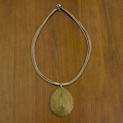 Alternate image for Brazilian Golden Grass Necklace with Gold Plated Accents Jalapo Minimalism