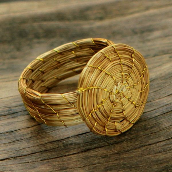 Alternate image for Fair Trade Golden Grass Hand Crafted Cocktail Ring Sublime Nature