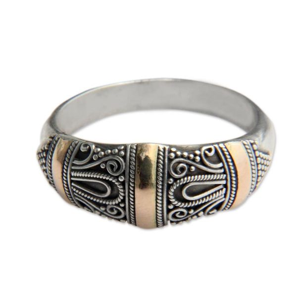 Alternate image for Bali Artisan Crafted 18k Gold Accent Cocktail Ring Pride and Glory