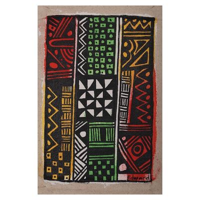 Alternate image for Signed Unstretched Colorful Abstract Acrylic Painting Across the Ocean