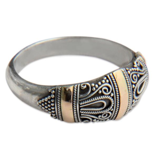 Alternate image for Bali Artisan Crafted 18k Gold Accent Cocktail Ring Pride and Glory