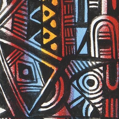 Alternate image for Colorful Modern and Abstract Acrylic Painting Made in Ghana Heritage