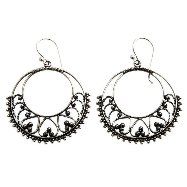 Alternate image for Sterling silver dangle earrings Bali Shines