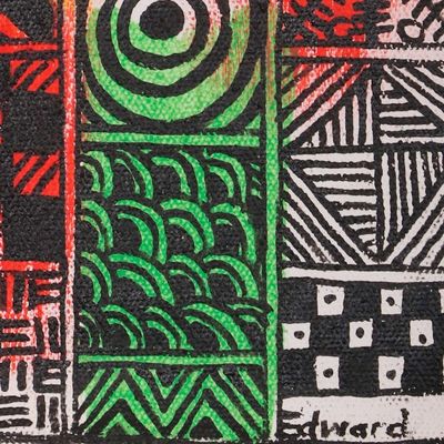 Alternate image for Unstretched Expressionist Adinkra Colorful Acrylic Painting Awakening Spirit