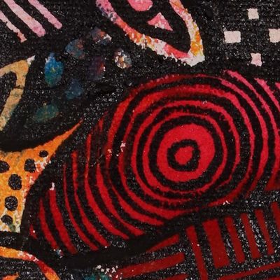 Alternate image for Unstretched Abstract Traditional Colorful Acrylic Painting Africa Motifs