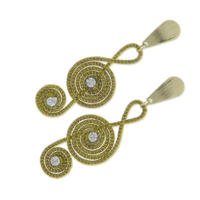 Alternate image for Artisan Crafted Clef Note Earrings in Brazilian Golden Grass Jalapo Melody
