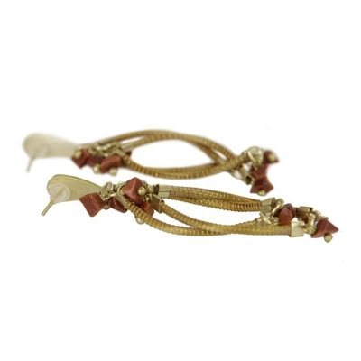 Alternate image for Gold Accent Golden Grass and Sunstone Earrings from Brazil Fruits of Nature