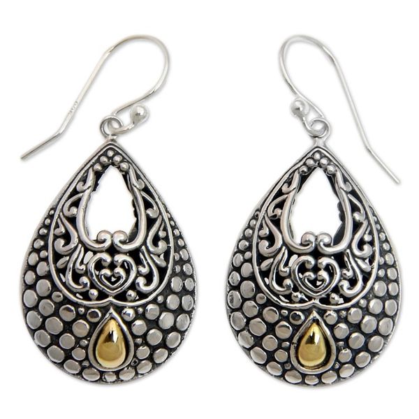 Alternate image for Sterling Silver and 18k Gold Accent Dangle Earrings Dandelion Dew