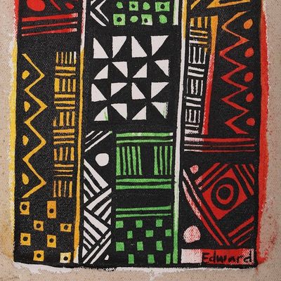 Alternate image for Signed Unstretched Colorful Abstract Acrylic Painting Across the Ocean