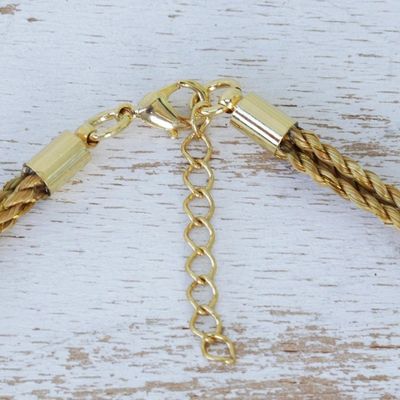 Alternate image for Golden Grass Necklace with Green Quartz Whole Heart