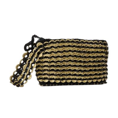 Alternate image for Eco-Friendly Zippered Golden Soda Pop-Top Cosmetic Bag Eco-Routine in Golden