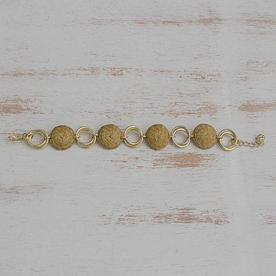 Alternate image for 18k Gold Accented Golden Grass Link Bracelet from Brazil Golden Rings
