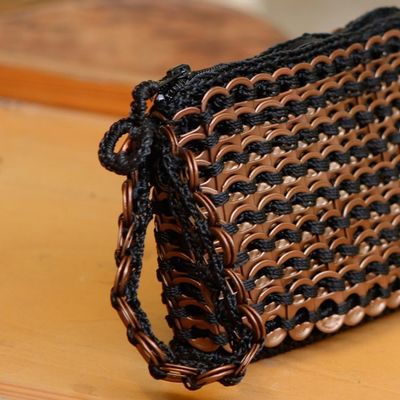 Alternate image for Eco-Friendly Zippered Bronze Soda Pop-Top Cosmetic Bag Eco-Routine in Bronze