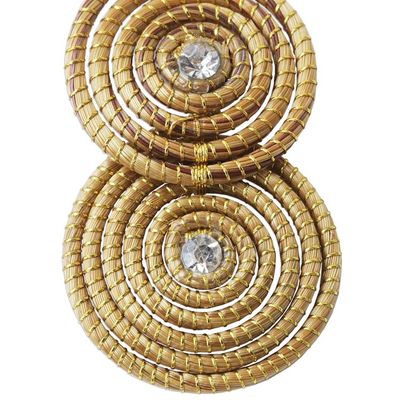 Alternate image for Gold Accent Golden Grass Earrings with Rhinestones Whirlaway