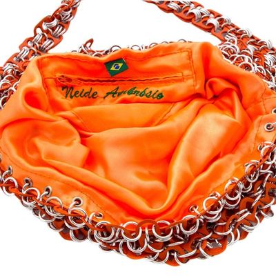 Alternate image for Hand Crafted Evening Bag with Shimmery Orange Soda Pop Tops Shimmery Orange