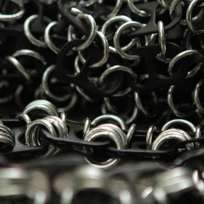 Alternate image for Black Crochet Recycled Poptop Shoulder Bag from Brazil  Shimmery Night