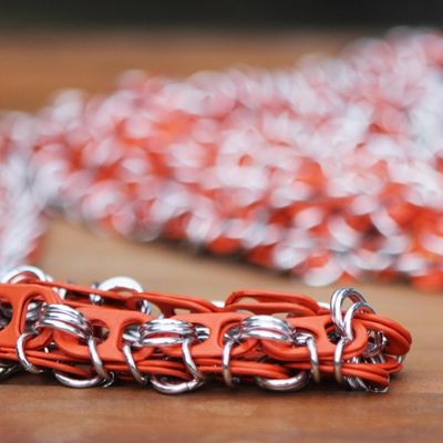 Alternate image for Hand Crafted Evening Bag with Shimmery Orange Soda Pop Tops Shimmery Orange