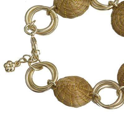 Alternate image for 18k Gold Accented Golden Grass Link Bracelet from Brazil Golden Rings