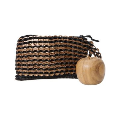 Alternate image for Eco-Friendly Zippered Bronze Soda Pop-Top Cosmetic Bag Eco-Routine in Bronze