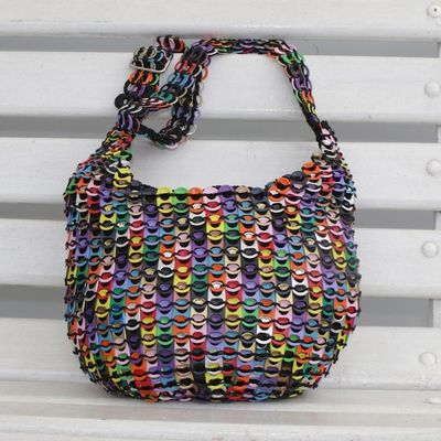 Alternate image for Rainbow-Hued Soda Pop-Top Bucket Bag from Brazil Eco Rainbow