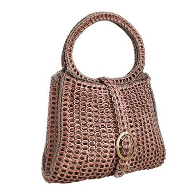 Alternate image for Coppery Crocheted Recycled Soda Pop-Top Handbag Coppery Color