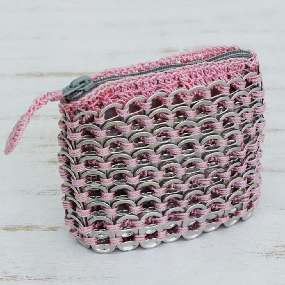 Soda pop-top coin purse 'Pink Style'