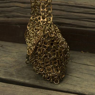 Alternate image for Artisan Crafted Bronze Color Evening Bag with Soda Pop Tops Mini-Shimmery Bronze