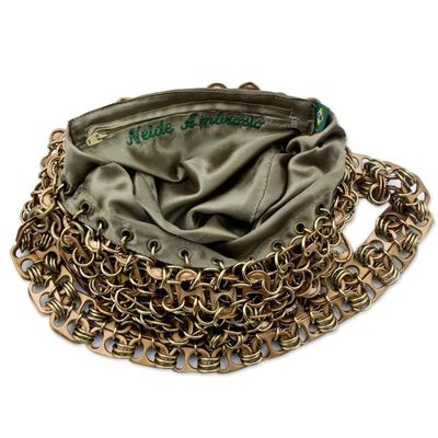 Alternate image for Artisan Crafted Bronze Color Evening Bag with Soda Pop Tops Mini-Shimmery Bronze