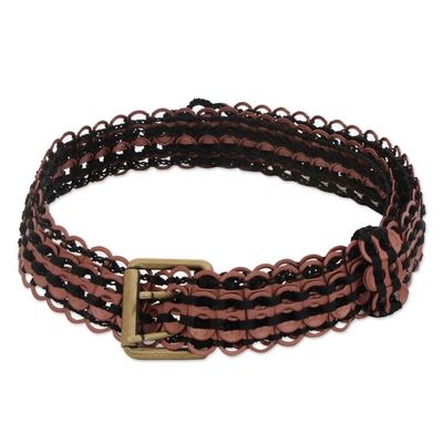 Alternate image for Handmade Upcycled Soda Pop-Top Belt in Pink from Brazil Pink Upcycled Sophistication