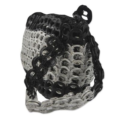 Alternate image for Soda Pop-Top Wristlet in Black and Silver from Brazil Fashionable Two-Tone