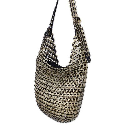 Alternate image for Recycled Golden Pop-Top Hobo Handbag from Brazil Golden Companion