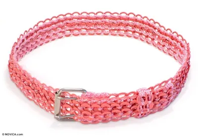 Alternate image for Soda pop-top belt Super Pink Chain Mail