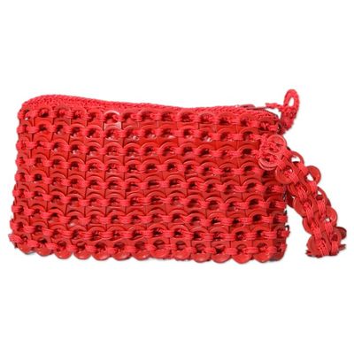Alternate image for Eco-Friendly Zippered Red Soda Pop-Top Cosmetic Bag Eco-Routine in Red
