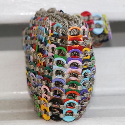 Alternate image for Colorful Recycled Aluminum Pop-Top Wristlet from Brazil Eco-Friendly Rainbow