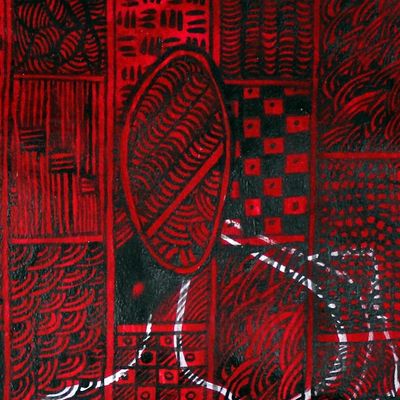 Alternate image for Red Expressionist Painting of a Saxophone Player Music Food of Life